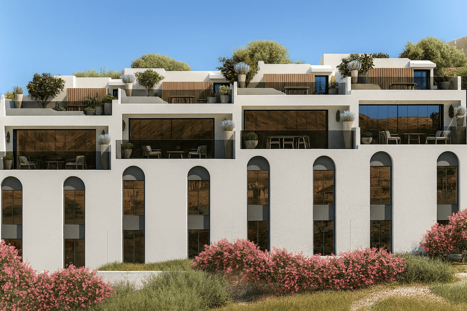 Luna Nova Facade Sevilla Townhomes Luna Nova design residences by MDR Luxury Homes